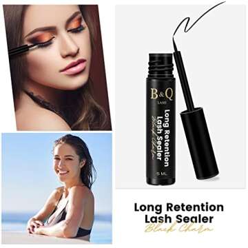 Lash Clusters Overnighter 5ML Lash Sealer for Cluster Lashes Lash Extension Sealant Healthy Lash Sealant Longer Life Coating Lash Seal (Black,5ml)