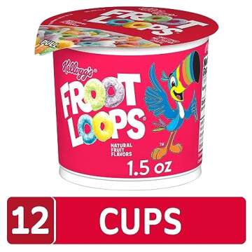Kellogg's Froot Loops Breakfast Cereal Cups, Fruit Flavored, Breakfast Snacks with Vitamin C, Origin...