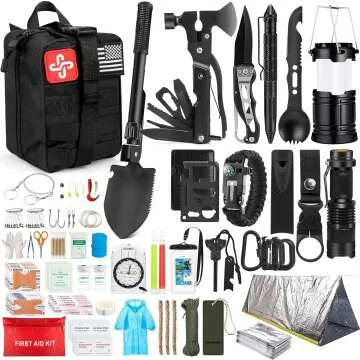 250Pcs Molle Survival Kit: Gear, First Aid & Tent