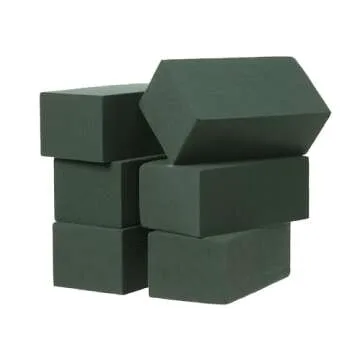 Crafare 6x3x2.5 Inch Wet Floral Foam Blocks Rectangle Small Size Foam Bricks for Fresh Artificial Fl...