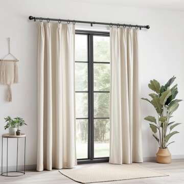 Zeerobee Curtain Rods for Windows 66 to 120, Adjustable Heavy Duty Wrap Around 1 Inch Curtain Rod, O...