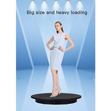 JAYEGT Motorized Rotating Display Stand, 360 Degree Electric Rotating Potography Turntable for Produ...