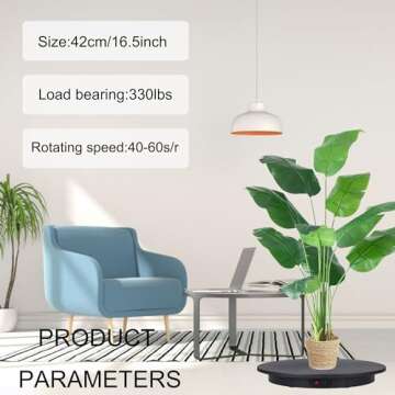 JAYEGT Motorized Rotating Display Stand, 360 Degree Electric Rotating Potography Turntable for Products Display，Live Video Show, Remote Control Angle, Speed (Black/16.5inch /330Lbs Load/Wired)