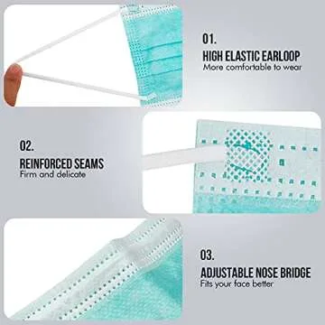 LEVENIS Face Masks 50 Pack - Comfortably Protective & Stylish