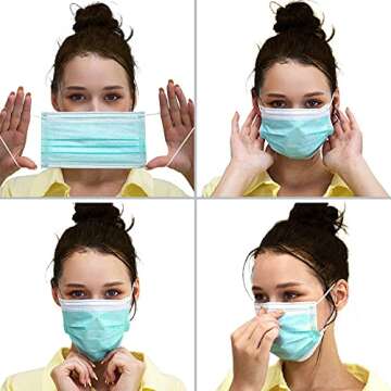 LEVENIS Face Masks 50 Pack, Breathable Comfortable and Disposable Mask, Colorful