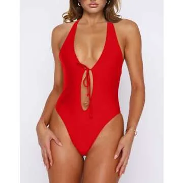 HYPERFIRE Women's Sexy One Piece Swimsuit in Red