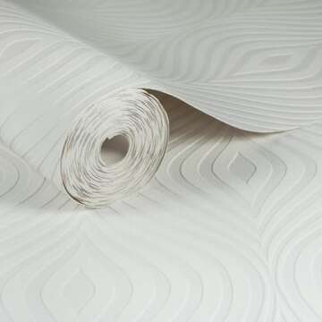 Graham and Brown Curvy White Paintable Wallpaper