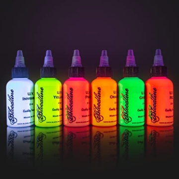 Bloodline Ink UV 6 Color Set - Vibrant Fluorescent Inks