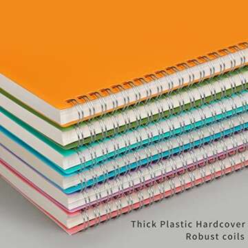 HIUKOOKA College Ruled Spiral Notebook 6 Pack-A5 Hardcover Notebook 960 Pages, 5.7" x 8.22" Journal ...
