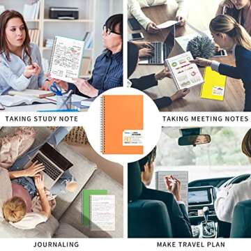 HIUKOOKA College Ruled Spiral Notebook 6 Pack-A5 Hardcover Notebook 960 Pages, 5.7" x 8.22" Journal for Women Multi Subjects Notebook for works,(100 GSM Thick Paper) With Divider Tabs for Writing