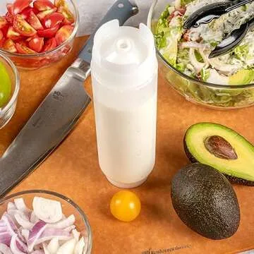 Restaurantware 16oz. FIFO Inverted Plastic Squeeze Bottle with Refill and Dispensing Lids - First In First Out - Perfect for Restaurants Catering and Food Trucks - 1ct box