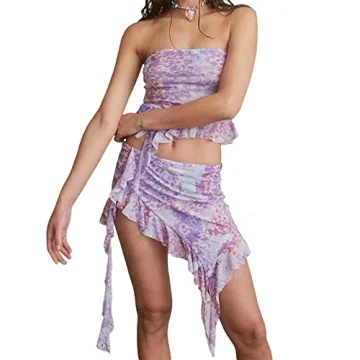 NUFIWI Y2K Ruffles Fairy Two Pieces Skirts Sets - Trendy & See Through