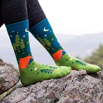 I'd Rather Be - Funny Socks For Men & Women - Gifts For Golfing, Hunting, Camping, Hiking, Skiing, Reading, Sports and more (US, Alpha, One Size, Regular, Regular, Camping)