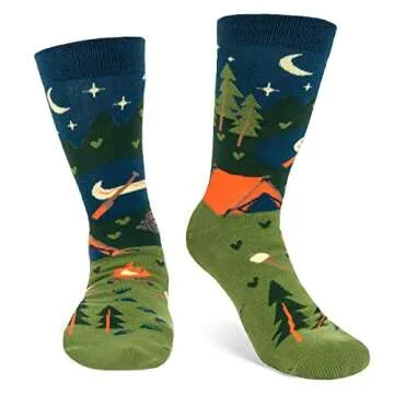 I'd Rather Be - Funny Socks For Men & Women - Gifts For Golfing, Hunting, Camping, Hiking, Skiing, Reading, Sports and more (US, Alpha, One Size, Regular, Regular, Camping)