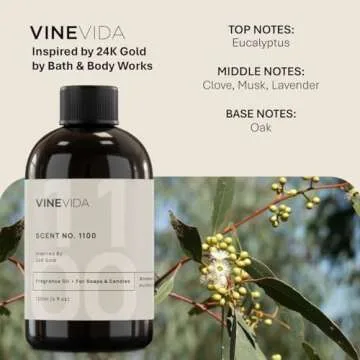 VINEVIDA [4oz] 24K Gold - Fragrance Oil for Candle Making - Made in USA Candle Scents for Candle Mak...