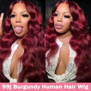 Stunning 99J Burgundy Lace Front Wig for All Occasions