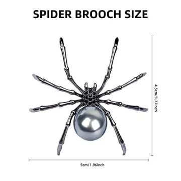 Victorian Style Spider Brooch with Mother of Pearl & Rhinestones