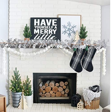 Artiflr Silver Berry Christmas Garland, 6Foot Flexible Artificial Berry Garland for Indoor Outdoor Home Fireplace Decoration for Winter Christmas Holiday New Year Decor