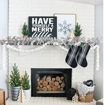 Artiflr Silver Berry Christmas Garland, 6Foot Flexible Artificial Berry Garland for Indoor Outdoor Home Fireplace Decoration for Winter Christmas Holiday New Year Decor