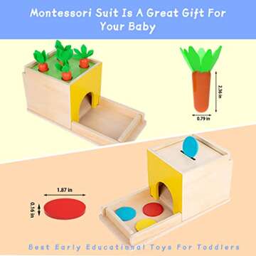 Montessori Toddler Play Kit Montessori Box Toys for 1 Year Old 2 Years Baby Learning Toys Gift Carro...