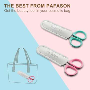 PAFASON Stainless Steel Curved and Straight Nail Cuticle Manicure Scissor Set Multi-Purpose Pedicure...