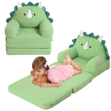 MOMCAYWEX Foldable Kids Sofa - Cozy Triceratops Design for Toddlers