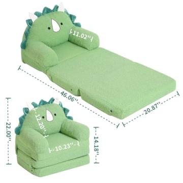 MOMCAYWEX Kids Sofa, Triceratops Toddler Couch