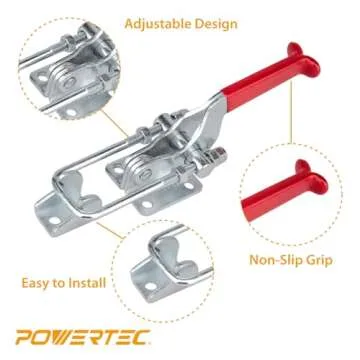 POWERTEC 20306 Toggle Clamp with Adjustable U Bolt Grip