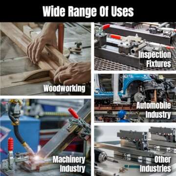 POWERTEC 1PK Toggle Clamp, 2000 lbs Holding Capacity, 40341 Adjustable U Bolt Latch w/ Antislip Hand Grip for Woodworking Jigs & Fixtures, Smoker, Tire Carrier, Tool Box, Cabinet (20306)
