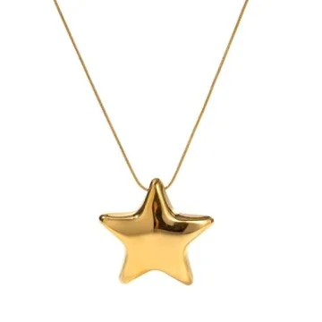 Minimalist Star Choker Necklace for Women: Dainty Golden Pendant Fashion Jewelry