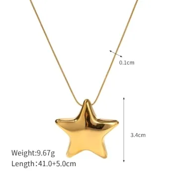 Minimalist Star Necklace Adjustable Gold-Plated Charm Jewelry