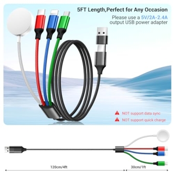 Durable 4 in 2 Charging Cable for All Devices
