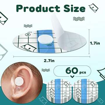 Kingdder 60 Pcs Baby Ear Covers for Bath Waterproof Ear Protection Plugs for Swimming Kids Newborn S...