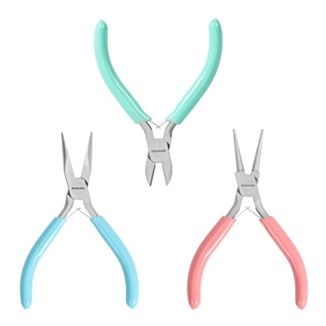 WORKPRO Jewelry Pliers Set, 3 Pack Jewelry Making Tool Kit Includes Mini Needle Nose Pliers/Chain No...