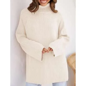 ZESICA Women's Oversized Turtleneck Sweater - Stylish Comfort
