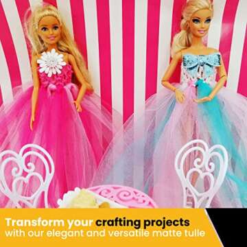 Expo International Decorative Matte Tulle, Spool of 6 Inches X 25 Yards, Polyester-Made Tulle Fabric, Matte Finish, Lightweight, Versatile, Washable, Easy-to-Use / Green