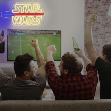 Gaming Neon Sign, Lightsaber Led Signs,GameRoom Decor,Outer Space Gaming Wars Decoration,Game Art Light for Game Room,Man Cave,Bar,Party,Game Signs for Men,Teens,Gamers,Size 16.5 * 8.6 inches(XD107)