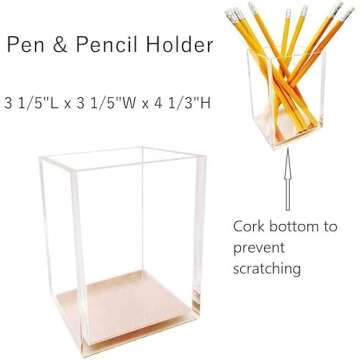 UNIQOOO Elegant Acrylic Gold Finish Stationery Set - 5 Count