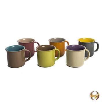 Yedi 20 Oz. Jumbo Ceramic Coffee Tea Beverage Drink Mugs with Handles, Set of 6