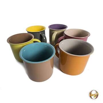 Yedi 20 Oz. Jumbo Ceramic Coffee Tea Beverage Drink Mugs with Handles, Set of 6