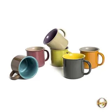 Yedi 20 Oz. Jumbo Ceramic Coffee Tea Beverage Drink Mugs with Handles, Set of 6