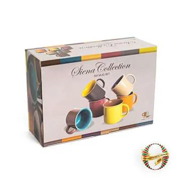 Yedi 20 Oz. Jumbo Ceramic Coffee Tea Beverage Drink Mugs with Handles, Set of 6