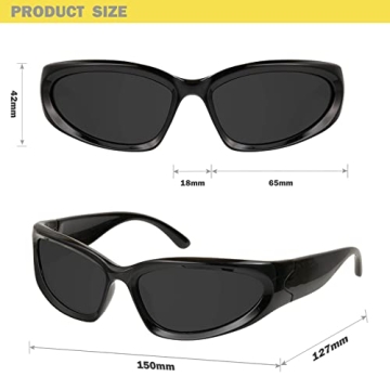 mosanana Y2K Wrap Around Polarized Sunglasses for Everyone