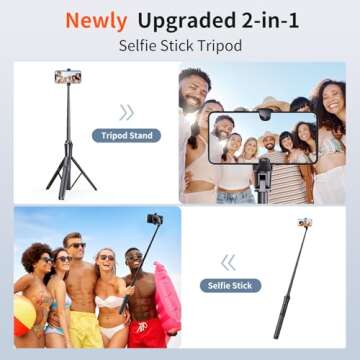 Sensyne 62'' Magstick Selfie Stick Tripod, All-in-One Phone Tripod with Magnetic Phone Holder and Detachable Wireless Remote, Compatible with MagSafe, All Cell Phones