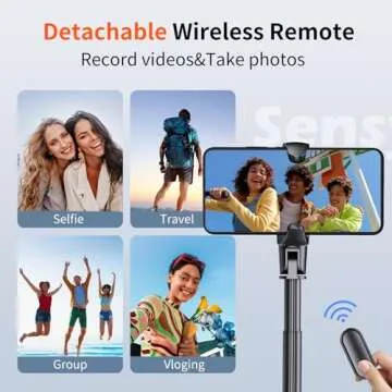 Sensyne 62'' Magstick Selfie Stick Tripod, All-in-One Phone Tripod with Magnetic Phone Holder and Detachable Wireless Remote, Compatible with MagSafe, All Cell Phones