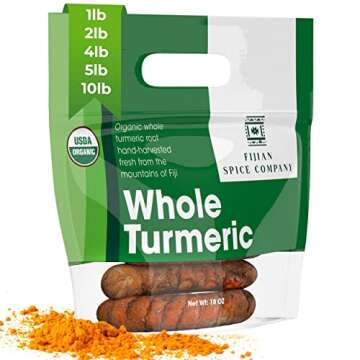 Fresh Organic Turmeric Root - 1 Lb Whole Raw Root by Fijian Spice Company