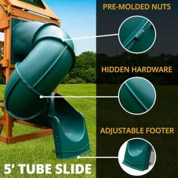 Kids Swing-N-Slide Turbo Tube Slide for Outdoor Fun
