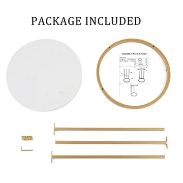 RiteSune Marble C Shaped End Table for Small Spaces