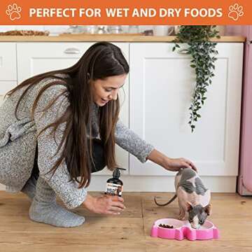 Upgraded Wild Alaskan Salmon Oil for Dogs Cats - Best for Coat, Skin, Joints, Heart & Brain Health, Immune System, 16OZ, EPA DHA Fatty Acids, Nutritious Treat for Pets, Liquid Supplement Pet Food