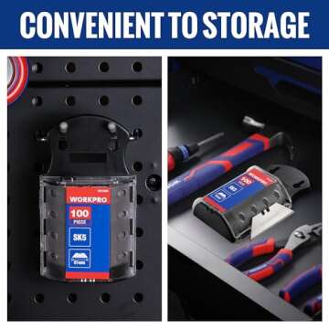 WORKPRO Utility Knife Blades, SK5 Steel, 100-Pack